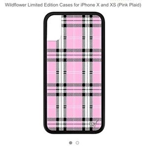 pink plaid wildflower phone case